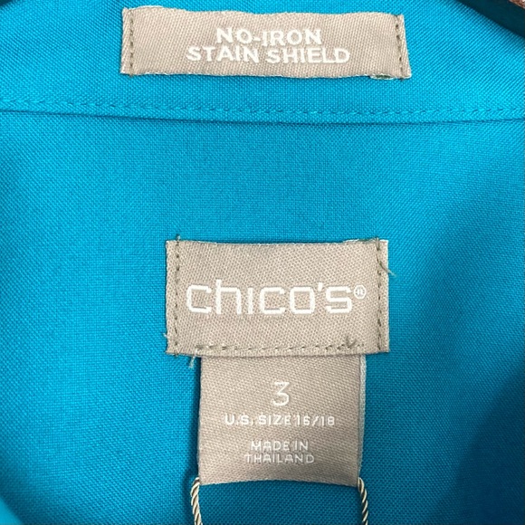 Chico’s No-Iron Cotton Stain Shield Shirt Women’s Size XL Button Front Classic - Picture 6 of 9